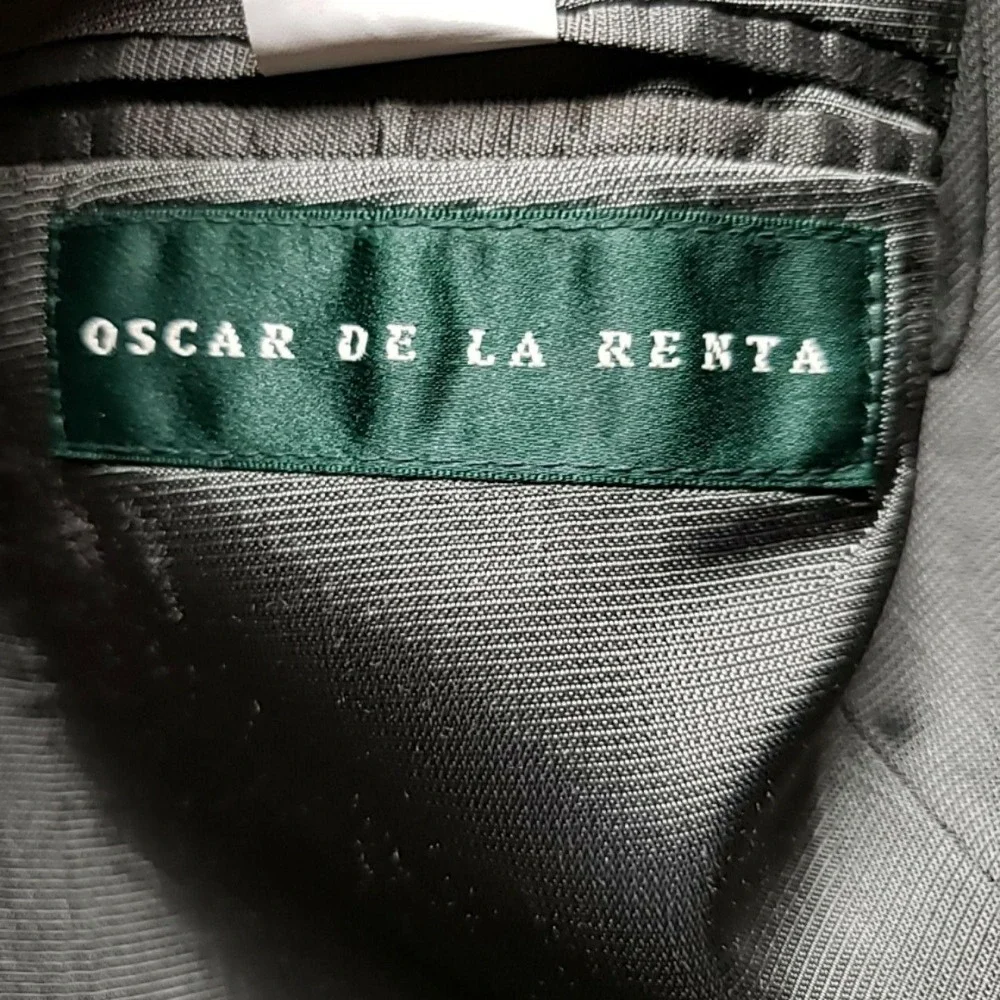 Oscar De La Renta Suit Jacket Blazer Mens 38 Short Blue Wool 2 Button Classic